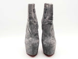 Christian Louboutin Suede Ankle Boots Gray Size 9 Aa0626lzxsa