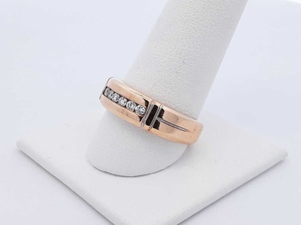 0.12 Cttw Diamond & 14k Yellow Gold Channel Ring 6.8 Grams Size 9.25 Fw0425rzxdu