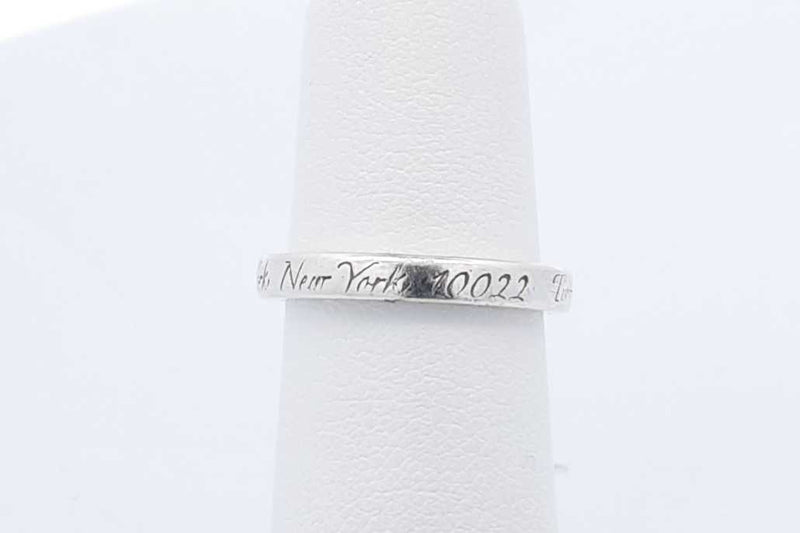 Tiffany & Co. Sterling Silver 727 Fifth Avenue New York Ring 2.7g Sz 5 Eb125oxdu