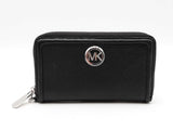 Michael Kors Fulton Smartphone Wristlet In Black Pebbled Leather Fw1125oxdu