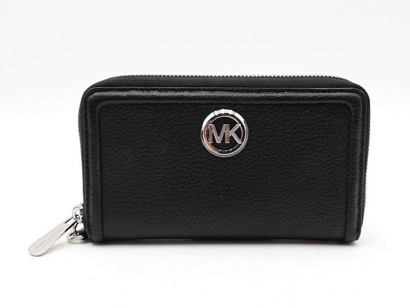 Michael Kors Fulton Smartphone Wristlet In Black Pebbled Leather Fw1125oxdu