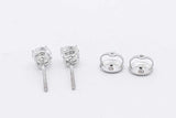 1.0cttw Lab Grown Diamond Stud Screwback Earrings 14k White Gold 0.8g Eb326orxsa