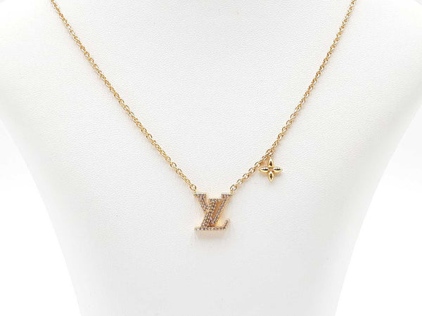 Louis Vuitton Lv Iconic Gold-tone Cubic Zirconia Necklace 18.5 Inch Fw0925lrzdu