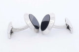 Alfred Dunhill Sterling Silver Onyx Cuff Links Eb0726rxde