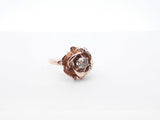 0.48 Ct Diamond & 10k Yellow Gold Rose Ring 5.5 Grams Size 4.5 Fw0925pordu