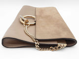 Chloe Faye Taupe Beige Gray Suede Leather Chain Clutch Do0925crde