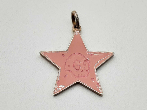 Gucci Ghost 0.925 Silver 5.8g Enamel Pink Star Pendant Do1124crde