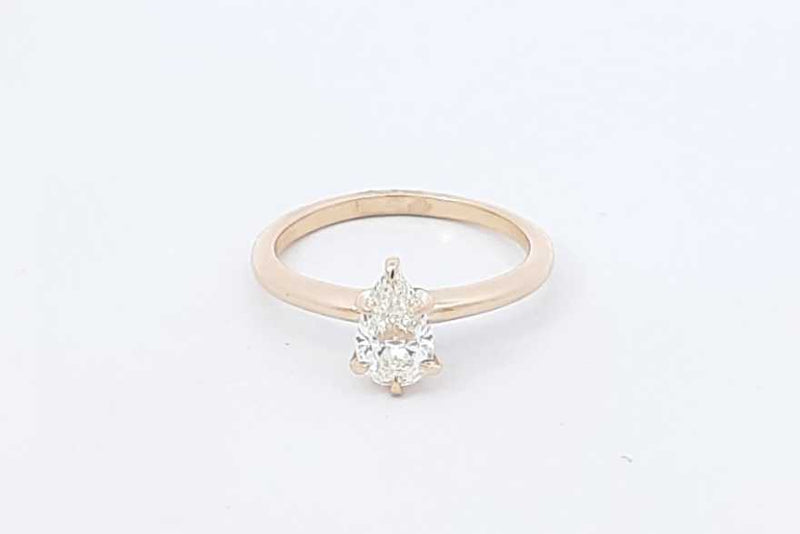 0.75ctw Pear Shape Diamond Ring In 14k Yellow Gold 2.7 Grams Size 6 Eb1125cxzdu