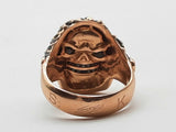Flaming Skull Diamonds Black Stones 14k Rg 35.1g Ring Size 14.5 Do0726ocxzde