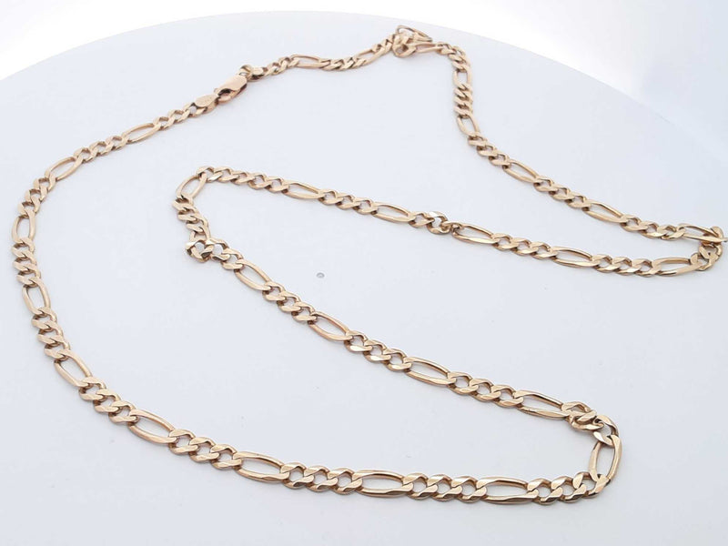 14k Yellow Gold Figaro Chain Necklace 19.7 Grams 25.75 Inch Eb1024irxsa