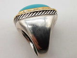 David Yurman Albion 0.925 Silver 23.5g Blue Stone Ring Size 7 Do1124irxde