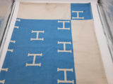 Hermes Avalon H Logo Blue White Mix Wool Baby Blanket Do0926prxde