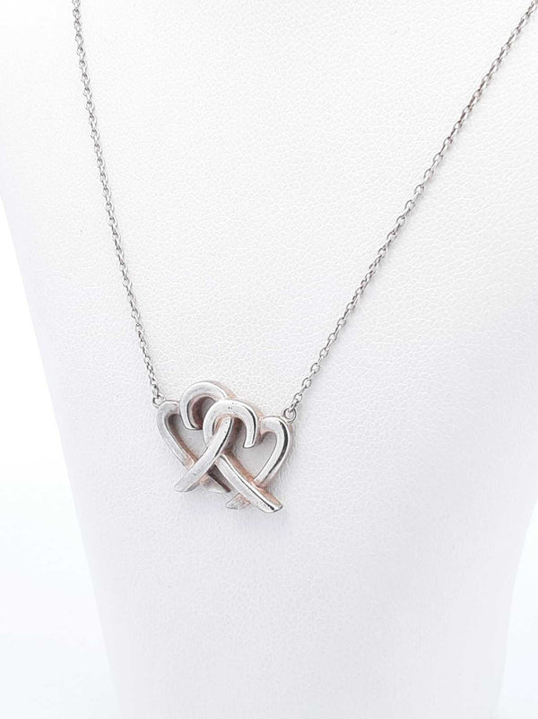 Tiffany & Co. Paloma Picasso Loving Hearts Silver Necklace 18 Inch Fw0725rzdu