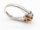 18k White Gold 5.3g Yellow Gold Heart Diamond Ring Size 5 Doloxzde 144020013262