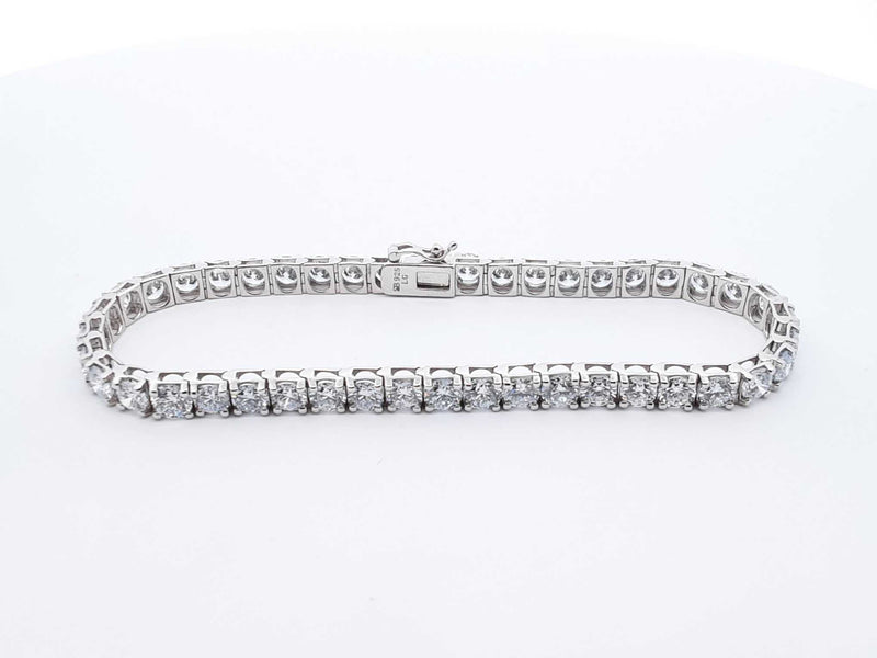 9.68 Cttw Lab-grown Diamond & Silver Tennis Bracelet 9.7 Gram 7 In. Fw0425lwrxdu