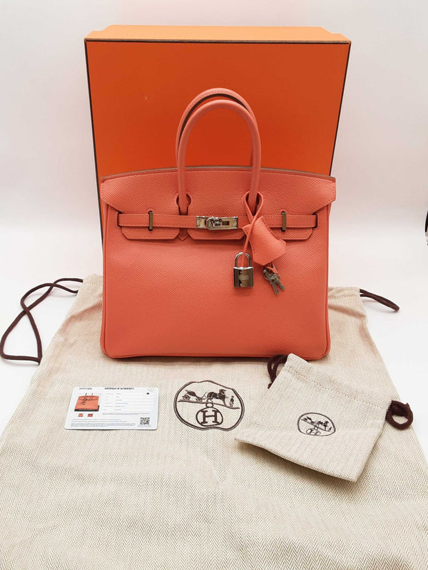 Hermes Birkin 25 Flamingo Pink Epsom Palladium Hardware Handbag Do0625lprxzde