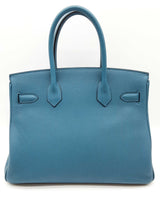 Hermes Birkin 30cm Bleu De Galice Blue Togo Gold Hardware Handbag Do0526lwxzxde