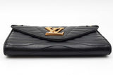 Louis Vuitton Black Leather Wave Long Wallet Eb1125oprdu