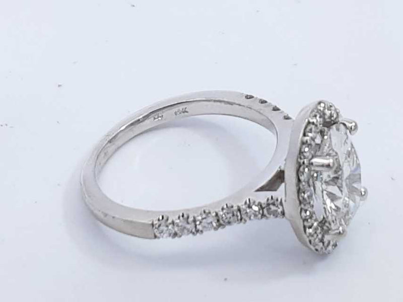 14k White Gold 1.53ctw Lab Grown Diamond Ring 3.4 Grams Size 4.25 Eb0624irxdu