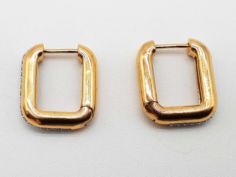 1.08 Cttw Lab Grown Diamonds Gold Coated Silver 6.6g Hoop Earrings Do0225srde