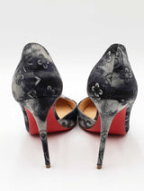 Christian Louboutin Iriza Printed Denim Pumps Size 37 Eb1225lxzdu