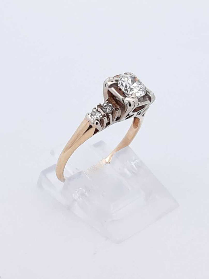 0.57 Cttw Diamond & 14k Yellow Gold Ring Size 5.5 2.3 Grams Fw0222orxdu