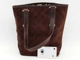 Gucci Gg Suede Charmy Tote Handbag Brown Aa0826lrzsa