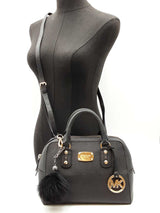 Michael Kors Jet Set Travel Dome Satchel In Black Saffiano Leather Fw0525wxdu