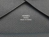 Hermes Duo Calvi Bleu Abysse Blue Epsom Snap Card Holder Do0126exzde