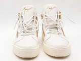 Giuseppe Zanotti Kriss Gold Zip Midtop Sneakers White Size 13 Aa0826lpzsa