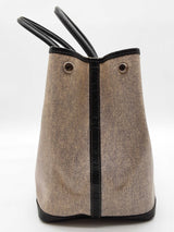 Hermes 36 Garden Party Gray Coated Canvas Black Leather Tote Bag Do1125wcrde