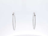 0.60 Cttw Diamond & 14k White Gold Front-facing Hoop Earrings 4.9 Grams Fw0726wrxdu