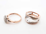 0.84 Cttw Diamond & Rose Gold Bridal Set 8 Grams Size 4.75 Fw0824prxdu