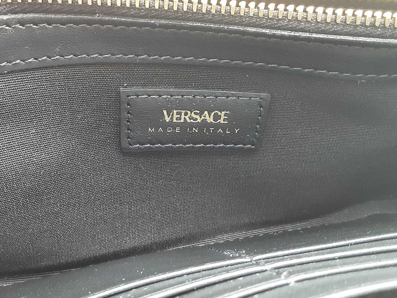 Versace Zip Around Leather Wallet Black Aa1025crsa
