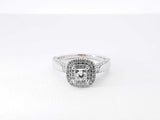 0.93 Cttw Princess Cut Diamond & 14k White Gold Double Halo Ring 4.3 Grams Size 6.5 Fw0626pzxdu