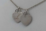 Tiffany & Co. Double Heart Tag Pendant Sterling Necklace 2.7g 18.5in Eb1026lxzsa
