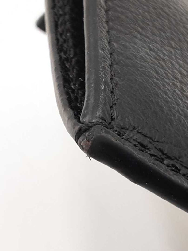 Versace Virtus Black Grained Leather Card Holder Wallet Fw0525izdu