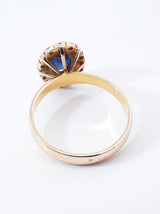 Sapphire & Diamond Halo Ring In 14k Yellow Gold 3.5 Grams Size 7 Fw0625orxdu