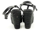 Saint Laurent Black Leather Wedge Espadrilles Size 36 Eb1124crsa