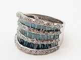 2.40 Cttw White Blue Diamonds 14k White Gold 7.6g Ring Size 7.25 Do0725pxzde