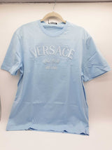 Gianni Versace Sky Blue Logo Cotton Tshirt Size Italian M Do0226lrxde