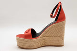 Versace Medusa Satin Espadrille Wedge Sandals Size 38 Eb0326lrxde