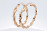 10k Yellow Gold Twist Hoop Earrings 4.1 Grams Eb0526lpxsa