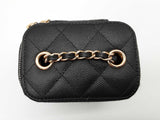 Chanel Mini Vanity Black Caviar Leather Chain Crossbody Case Do0825lrxzde