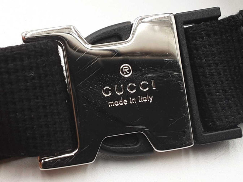 Gucci Tennis Gg Embossed Black Leather Belt Bag Fw0125ocxdu