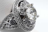 3.94cttw Diamond Ring In 14k White Gold 15.3 Grams Size 7 Eb1025lxxxzsa