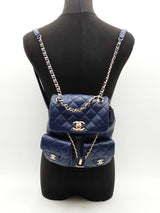 Chanel Duma Caviar Medium Backpack Blue Aa0725pezxsa