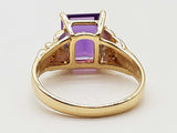 Emerald Cut Amethyst 14k Yellow Gold 4.2g Ring Size 6.5 Do0825oxzde