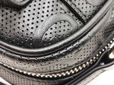 Gucci Tennis Mini Double Zip Messenger Bag In Embossed Black Leather Fw1125wrzdu