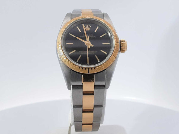 Rolex Oyster Perpetual 18k Yellow Gold & Stainless Steel Watch 24mm Aa0925olxzsa